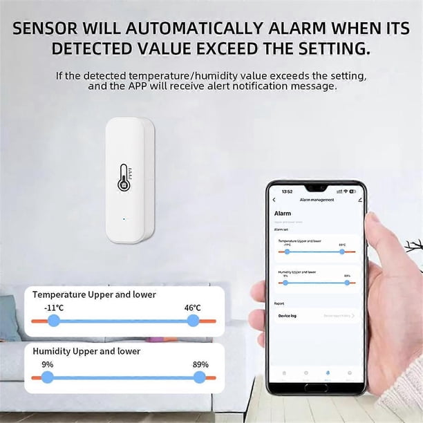 Tuya ZigBee Temperature Humidity Sensor Smart Home Temperature Sensors Works with Alexa Google Assistant Smart Life
