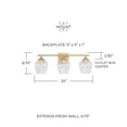 thumbnail image 3 of AA1009SF-Austin Allen-Reece - 3 Light Bath Vanity In Transitional Style-8.75 Inches Tall and 24 Inches Wide-Soft Gold Finish, 3 of 7
