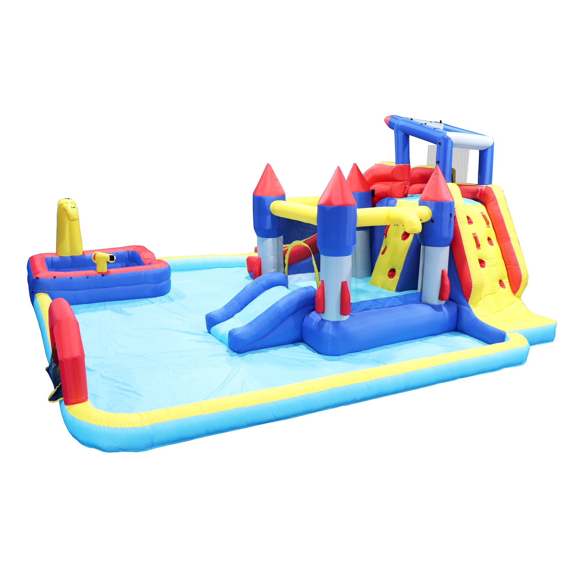 CIPACHO 10 in1 Yard Inflatables Water Slide Park for Kid, Outdoor Bouncy Castle with Blower, Splash Pool, Water Gun, Basketball, Climbing Wall, Dual Pools, Soccer, Bounce House for Backyard CIPACHO 10 in1 Yard Inflatables Water Slide Park for Kid, Outdoor Bouncy Castle with Blower, Splash Pool, Water Gun, Basketball, Climbing Wall, Dual Pools, Soccer, Bounce House for Backyard
