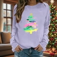 thumbnail image 5 of Jsaierl Womens Christmas Fleece Sweatshirts Cute Christmas Graphic Sweatshirt Oversized Pullover Sweater Tops Round Neck Dressy Casual Long Sleeve Shirts Christmas Gifts, 5 of 7