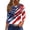 Vermilion, variant on Women's 250th Anniversary Usa Shirt Independence Day Patriotic Star Print Crew Neck 3/4 Sleeve July 4th Top