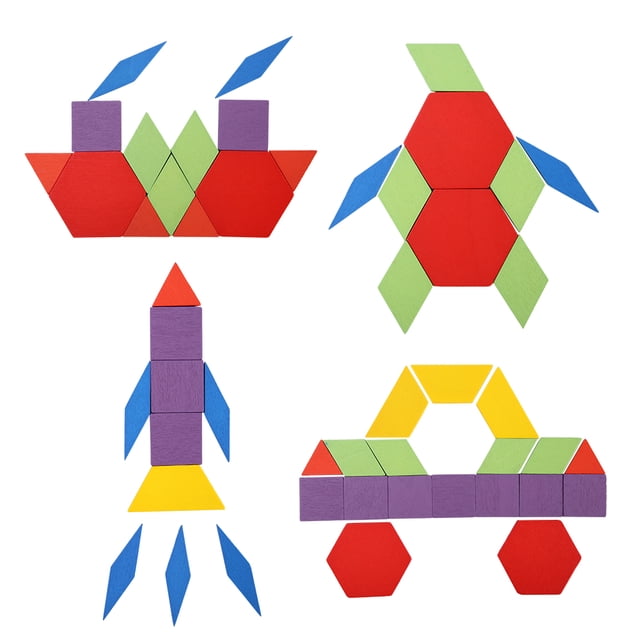 Juguete para niños, 155 piezas de bloques geométricos de madera con forma de geometría, bloques geométricos para niños creados magistralmente