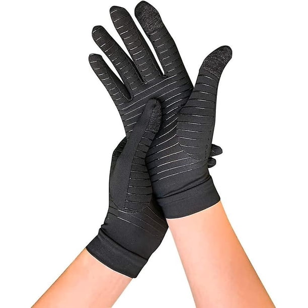Guantes de compresión con dedos Guantes de cobre para alivio del dolor de artritis Guantes de compresión para escribir para hombres, guantes de artritis de dedos completos Compresa para mujeres BANYUO Hogar