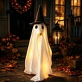 thumbnail image 2 of AuroraX Lighted Ghost 23 inch Porch Goose Halloween Outfit , 17-19 inch with String Light Porch Goose Clothes Sets Seasonal Fall Decorations for Home Outdoor Concrete Porch Goose Accessories, 2 of 5
