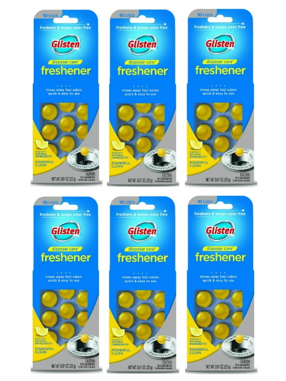 Glisten Garbage Disposer Care Freshener, Lemon Scent, 60 uses