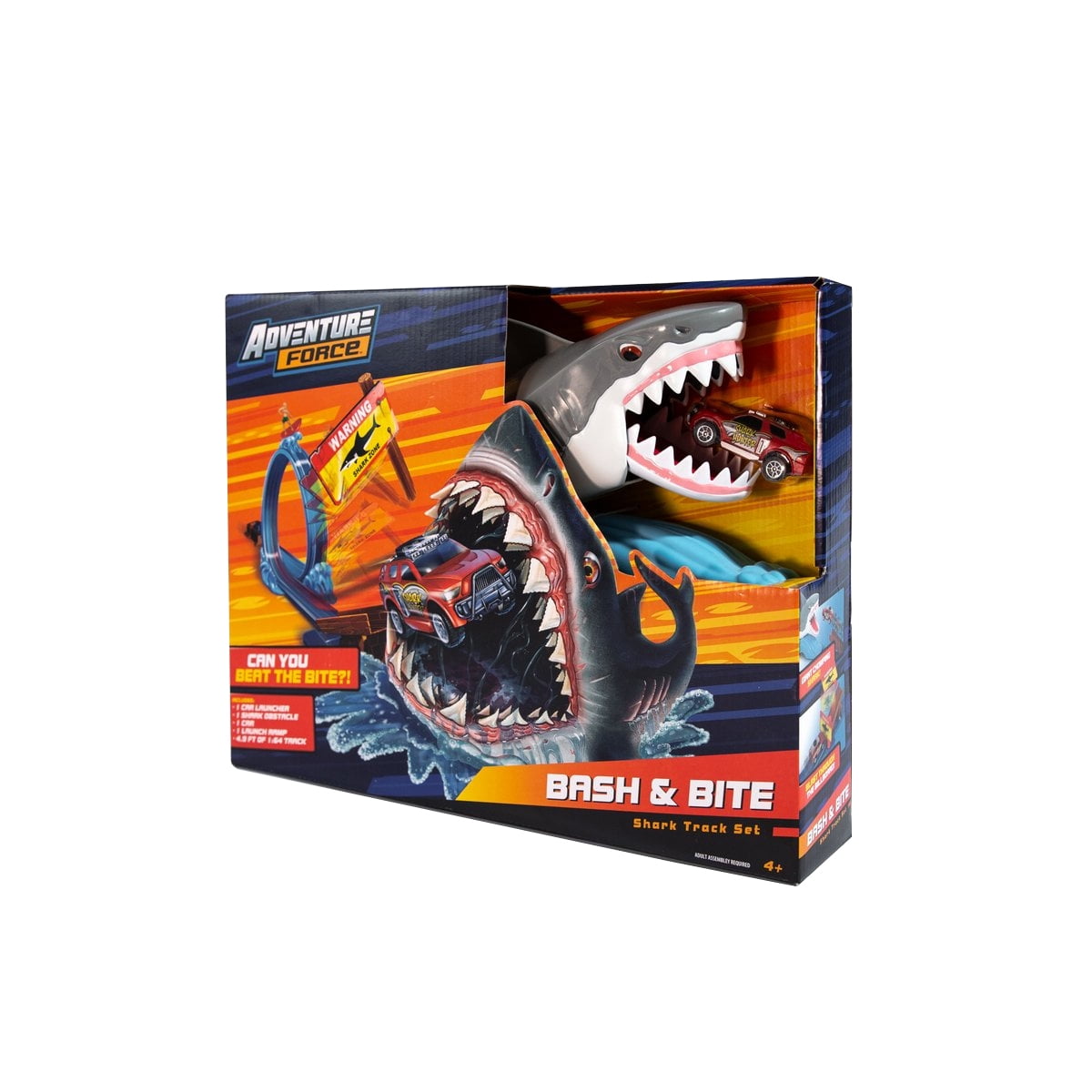 Adventure Force Bash & Bite Motorized Shark Car Track Playset, Children Ages 4+