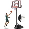 thumbnail image 1 of 7.4-10ft Adjustable Portable Basketball Hoop, 44" Shatterproof PC Backboard, Fillable Base, Outdoor Basketball Goal System for All Ages, 1 of 9