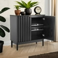 thumbnail image 6 of Modern Fluted Sideboard & Buffet Cabinet-Adjustable Shelves, Solid Wood Legs & Vertical Grooved Design,Versatile Accent Cabinet for Dining Room,living room Storage,Black, 6 of 9