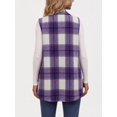 thumbnail image 2 of Cuteduck Womens Sleeveless Plaid Vest Wool Blazer Jackets Cardigan Outerwear Fall Winter Tops, 2 of 9