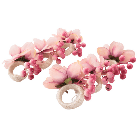 

Flower Napkin Rings 6Pcs Napkin Rings Holder Spring Floral Serviette Buckles Holder Table Decorations A