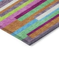 thumbnail image 5 of HomeRoots 613295 10 x 14 ft. Lavender, Orange & Lime Green Striped Washable Indoor & Outdoor Rectangle Area Rug, 5 of 5