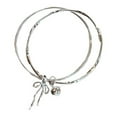 thumbnail image 2 of Wioihee Under $2.00 Silvery Fashionable Double Ring Bow Women's Closed Bracelet Valentine's Day Birthday Jewelry Gift, 2 of 7