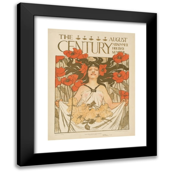 J.C. Leyendecker 12x14 Black Modern Framed Museum Art Print Titled - The Century, August, Midsummer Holiday Number (1896)