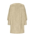 thumbnail image 6 of Yokua Glitter Women Asymmetrical Off Shoulder Long Sleeve Party Dress Evening Event, 6 of 10