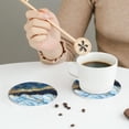 thumbnail image 6 of Disketp Blue Marble Funny Coasters,6 Pcs Leather Coasters With Holder, Perfect Housewarming Hostess Gifts,Protect Furniture From Water Marks Scratch And Damage, 6 of 9