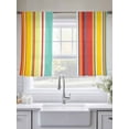 thumbnail image 5 of Colorful Stripes Sheer Curtains 45 Inch Long 2 Panels, Lines Traditional Art Farmhouse Light Filtering Rod Pocket Semi Sheer Curtains, Sheer Voile Drapes for Living Room Bedroom, 52"x45", 5 of 5