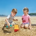 thumbnail image 4 of Hape: Master Bricklayer Set - 3pc Sand Castle Building Playset, Beach Toy, 2 Trowels & Brick Mold, Outdoor & Water Activity, Kids & Toddler Ages 18mo+, 4 of 5