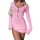 thumbnail image 3 of Vestido de Crochet de Larga para Mujer Rosa M, 3 of 9
