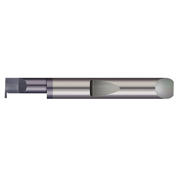 Micro 100 QRR-039-16X Outil de Rainage - Anneau de Retenue - Changement Rapide.039 Pouces Largeur.100 Pouces Proj.370 Pouces Diamètre d'Allée Min, Profondeur d'Allée Max 1 Pouces.1825 Pouces Déporté, Diamètre de Tige 3/8 Pouces, 2-1/2 Pouces Ail, AlTiN