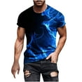 thumbnail image 2 of Njoeus Shirts for Men, Mens Undershirts Shirts for Men Cool 3D Flame Print Funny Graphic Tee Shirt Summer Casual Short Sleeve Shirts Tops Funny Sports Shirts for Men On Clearance, 2 of 5