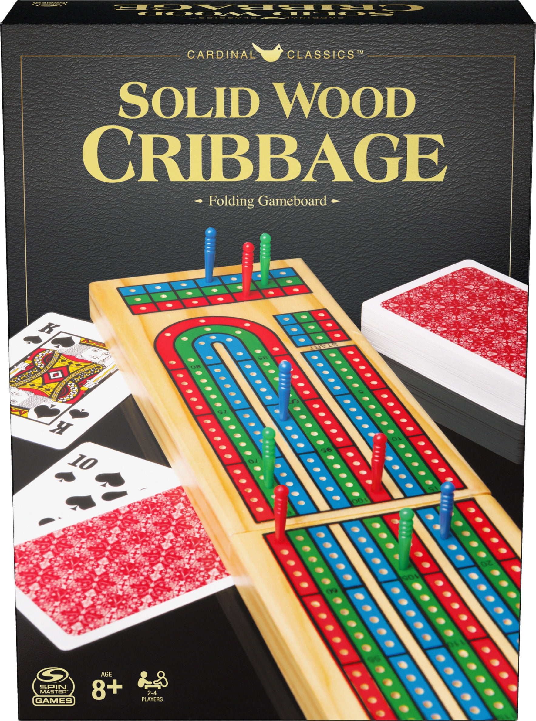 Cardinal Solid Wood Cribbage Board Playing Cards 3 Track Card Game 63116 for sale online 