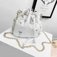 thumbnail image 2 of EeaseCA Fashion Flowers Lace Embroidery Drawstring Bucket Bag Shoulder Bag Purse (White), 2 of 7