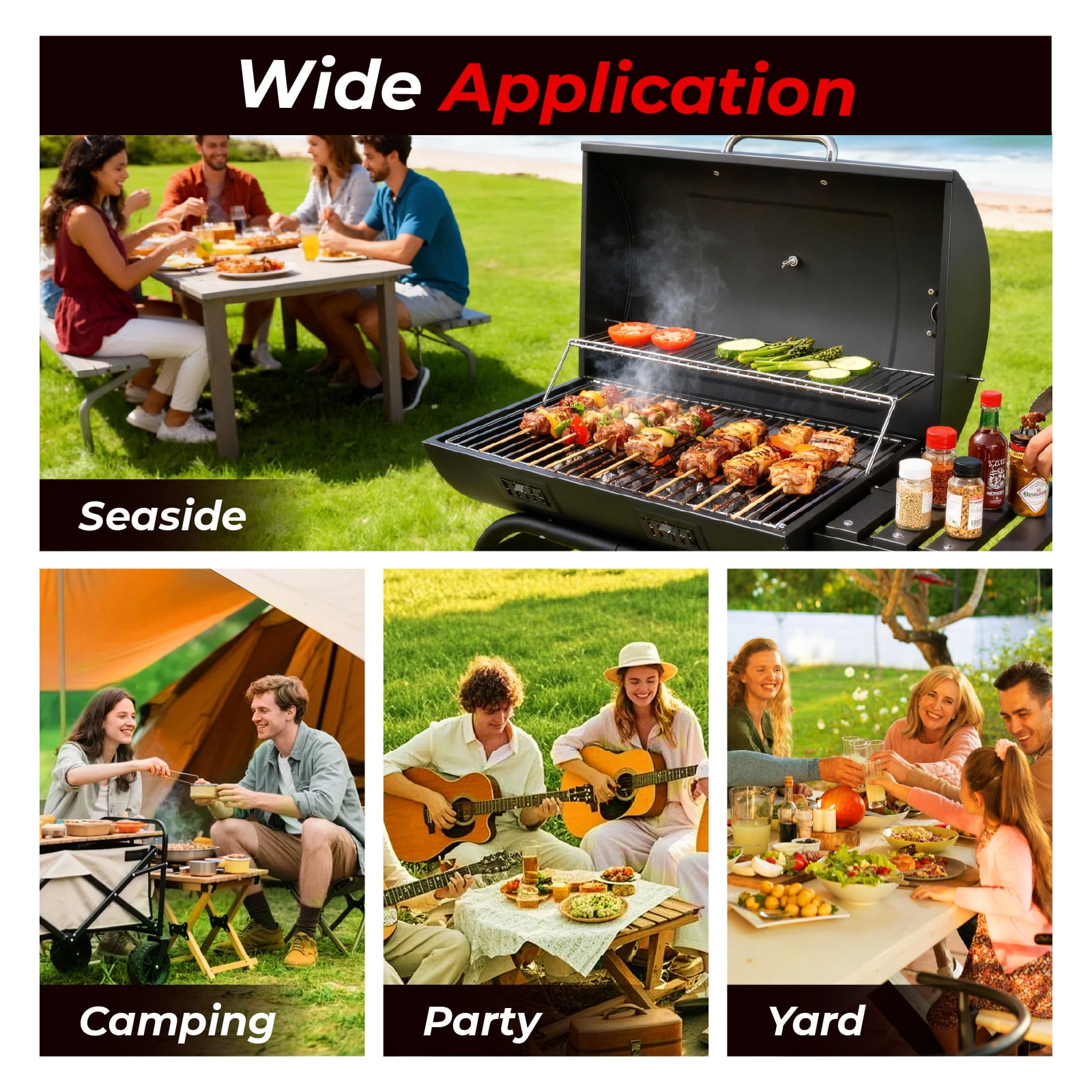 Zimtown BBQ Charcoal Grill Outdoor Barbecue Pit Barrel Charcoal Grill Smoker for Patio Backyard