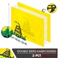 thumbnail image 2 of G128 – 3x5 feet, "Dont Tread on Me" (Gadsden) Flag | Embroidered Double Sided – Brass Grommets, Polyester, 2 of 8