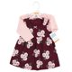 thumbnail image 2 of Hudson Baby Conjunto De Vestido Y Cárdigan De Algodón Para Niñas, Color Burdeos, Floral, 5 Niños Pequeños, 2 of 5