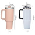 thumbnail image 4 of 40oz Mug With Handle Cafe Insulated Tumbler Straw Stainless Steel Coffee Termos Cup In-Car Vacuum Flasks Portable Water Bottle,avocado green, 4 of 6