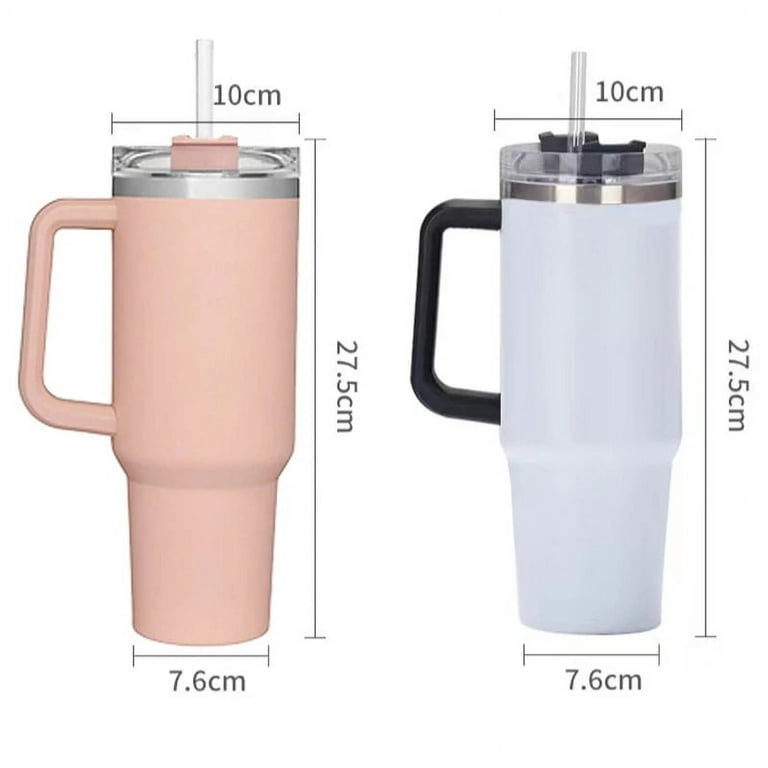 Customized 40 oz Tumbler with Handle and Straw Lid Stainless Steel Water  Bottle Vacuum Insulated Thermos Cup Car Coffee Mug 40oz - AliExpress