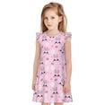 thumbnail image 1 of Saiise Rabbit Face Pattern Girls Flutter Sleeve Nightgown Soft Pajama Dress Knee-Length Sleepwear Comfort Playtime Home Party-X-Large, 1 of 6