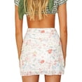 thumbnail image 6 of Franhais Women's Short Skirt Flower/Stripe Print High Waist Double Layer Design Slim Breathable Summer Skirt, 6 of 9