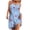 Light Blue, variant on Dvprdro Womens Sundress Summer Fashion Floral Printed Crew Neck Spaghetti Strap Pleated Boho Casual Loose Beach Sun Mini Dress