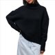 thumbnail image 3 of Suéteres de Cuello Alto para Mujer, Corte Holgado, para Otoño e Invierno. Negro M, 3 of 8