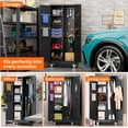 thumbnail image 5 of GangMei Metal Storage Cabinet with Hanging Rod and Pegboards,71" H Top Workbench Mobile Tool Chests Garage Cabinets with 4 Wheels,Tool Cabinets for Home,Office,Shop，Assembly Required, Big, 5 of 9