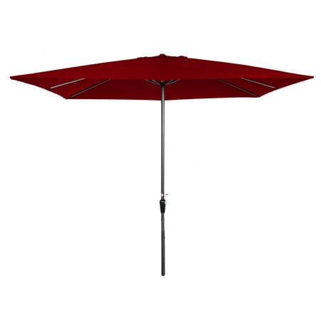Best Choice Products 8x11ft Rectangular Patio Umbrella w/ Crank, Fade-Resistant 210G Polyester Fabric - Brick Red