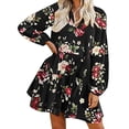 thumbnail image 2 of FcBaudy Robe Longue à Manches Longues Col en V, Robes d'Été pour Femmes, Robes Décontractées d'Été pour Femmes Robe Longue à Manches Longues Imprimé Floral Col en V Robe pour Femmes, 2 of 7