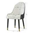 thumbnail image 2 of Montary Black Dining Chairs Set of 2, Mid Century Modern Leather Chair with Solid Wood Metal Legs and Ergonomic Backrest for Living Dining Room (Not Include Table), 2 of 5