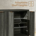 thumbnail image 3 of ARKANTOS 4-Door Sideboard Buffet Cabinet with Adjustable Shelves, Wave-pattern Panel, Charcoal Oak, 3 of 14
