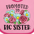 thumbnail image 4 of Inktastic Promoted to Big Sister with Flowers Girls Baby Bib, 4 of 4