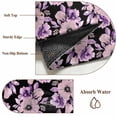 thumbnail image 6 of Round Rugs 3.3Ft, Purple Floral Round Area Rug Washable Indoor Throw Carpet, Abstract Watercolor Flower Leaf Plant Soft Non Slip Circle Rug for Laundry Room Patio Home Decor Aesthetic, 6 of 8