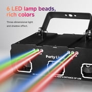 Party lights, DJ disco lights, sound activation and DMX control, 3D pattern strobe light beam effects, suitable for family gatherings, birthdays, holidays, revelry, KTV, bars, karaoke, clubs, stage