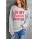 thumbnail image 1 of ABPHQTO Camiseta de manga larga gris BE MY Freaking VALENTINE de mujer, 1 of 5