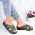 thumbnail image 1 of JFBUJC Women Platform Wedge Sliders Slip On Sandals Flat Slippers Summer Shoes, 1 of 4