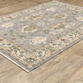 thumbnail image 4 of HomeRoots 509289 2 x 3 ft. Gray Ivory Orange Teal Green Charcoal Blue & Red Oriental Power Loom Stain Resistant Rectangle Area Rug with Fringe, 4 of 8