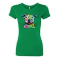 thumbnail image 2 of Neon Rainbow Trippy Cute Pitbull Dog Straight at You Dog Lover Womens Slim Fit Junior Tee, Kelly, 2XL, 2 of 3