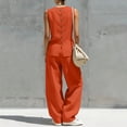 thumbnail image 5 of Women's Two Piece Outfits Summer Sleeveless Tops Wide Leg Pants Vacation Matching Set, 5 of 8