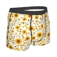 thumbnail image 3 of Balery Brown Leaf Sunflower Men's Boxer Briefs, Soft and Breathable Cotton Underwear with nylon Waistband-Small, 3 of 9