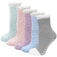 thumbnail image 5 of Fuzzy Socks, LOFIR Slipper Socks, Winter Warm Fleece Fluffy Socks 5 Pairs Gripper Socks for Women 6-10 , Soft Cozy Non Slip Socks Women Gifts, 5 of 9